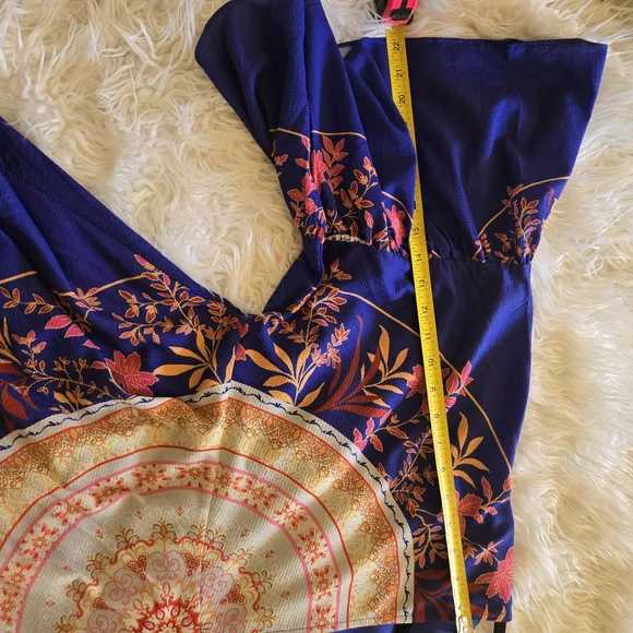 Anthropologie Blue and Pink Floral Tunic - Picture 8 of 13